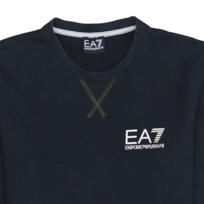 Emporio Armani EA7 Men's Black Cotton Crew Neck Sweatshirt M