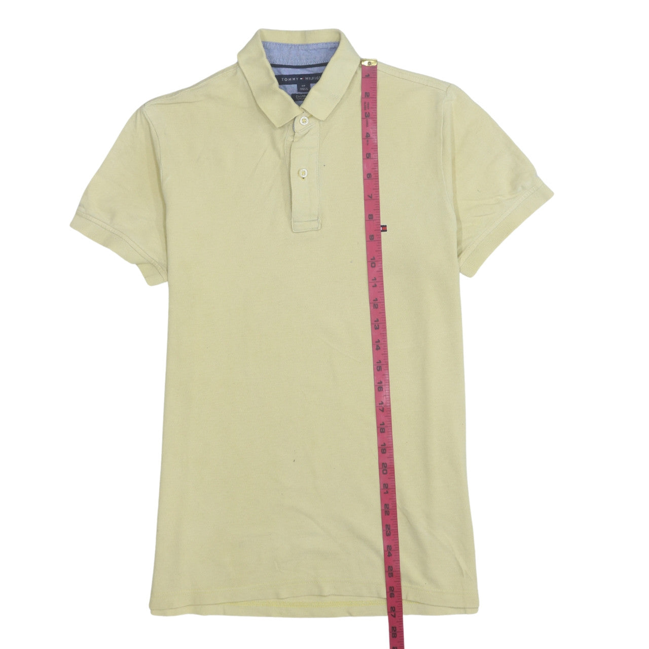 Tommy Hilfiger Men’s Beige Slim Fit Cotton Polo Shirt Size S