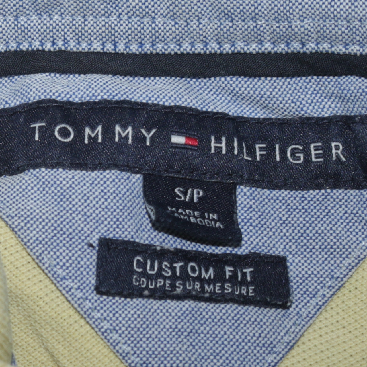 Tommy Hilfiger Men’s Beige Slim Fit Cotton Polo Shirt Size S