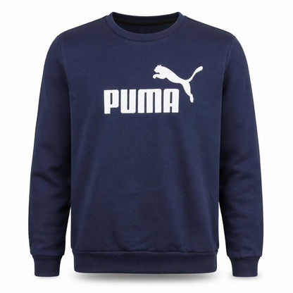 Puma Men's Blue Logo Crew Neck Fleece Sweatshirt Size M