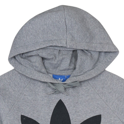 Adidas Men's Grey Pullover Hoodie Small Logo Sportswear
