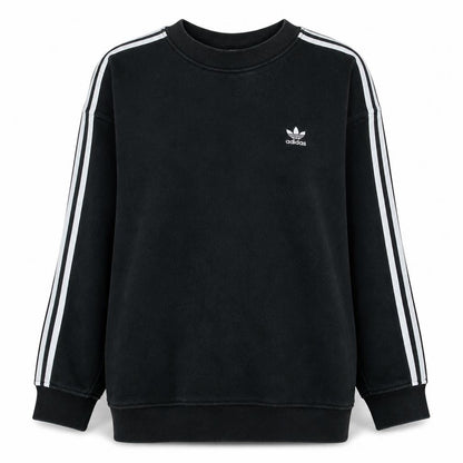 Adidas Womens Black Crew Neck Long Sleeve Pullover Sweatshirt UK 12