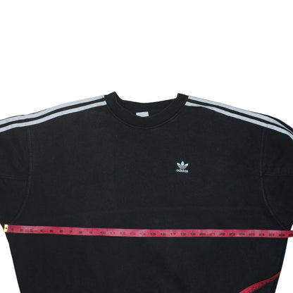 Adidas Womens Black Crew Neck Long Sleeve Pullover Sweatshirt UK 12