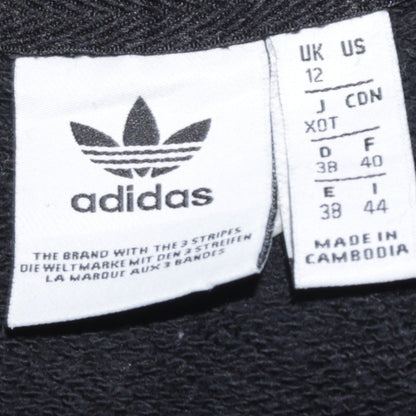 Adidas Womens Black Crew Neck Long Sleeve Pullover Sweatshirt UK 12