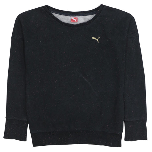 Puma Womens Black Crew Neck Pullover Sweatshirt UK 8