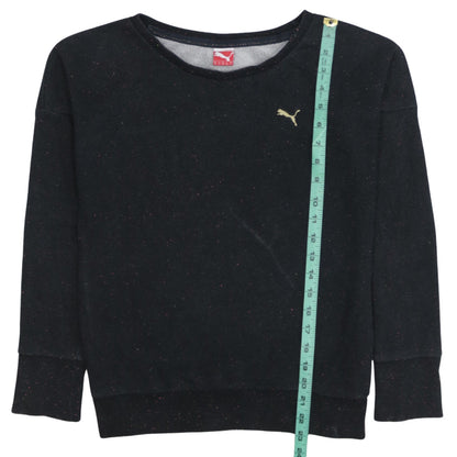 Puma Womens Black Crew Neck Pullover Sweatshirt UK 8