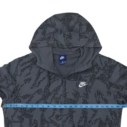 Nike Men's Grey Full Zip Hoodie Size L Graphic Fleece Sweatshirt