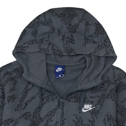 Nike Men's Grey Full Zip Hoodie Size L Graphic Fleece Sweatshirt