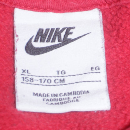 Nike Boys Red Pullover Hoodie XL Cotton Blend Logo Sweatshirt