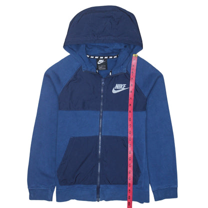 Nike Boys Blue Full Zip Hoodie L 147-158cm Hooded Sweatshirt