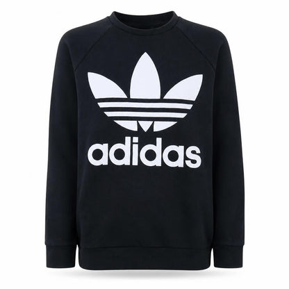 Adidas Womens Black Logo Crew Neck Sweatshirt Size 12