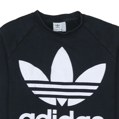 Adidas Womens Black Logo Crew Neck Sweatshirt Size 12