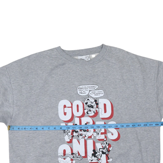 Disney Primark Women's Grey Mickey Mouse Graphic Sweatshirt M 12-14
