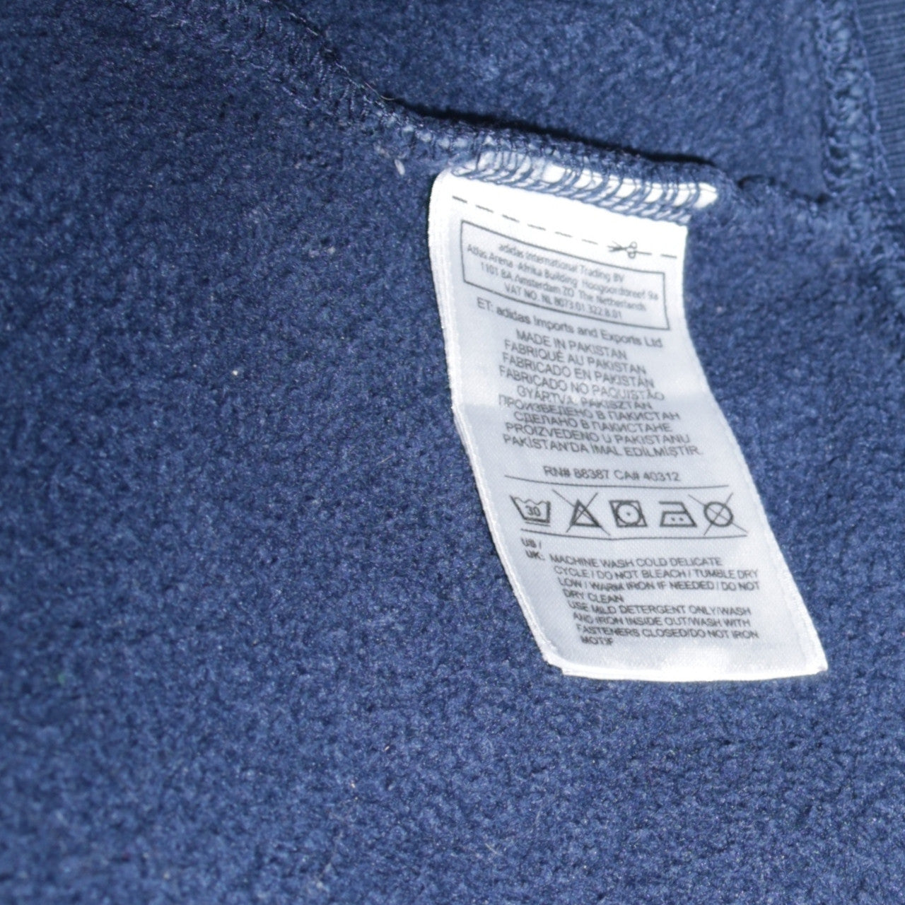 Adidas Men’s Blue Full Zip Hoodie XL Sports Fleece Jacket