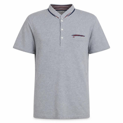 Hilfiger Denim Men's Grey Stand Collar Polo Shirt Size L