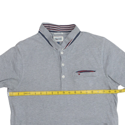 Hilfiger Denim Men's Grey Stand Collar Polo Shirt Size L