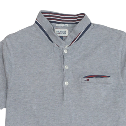 Hilfiger Denim Men's Grey Stand Collar Polo Shirt Size L