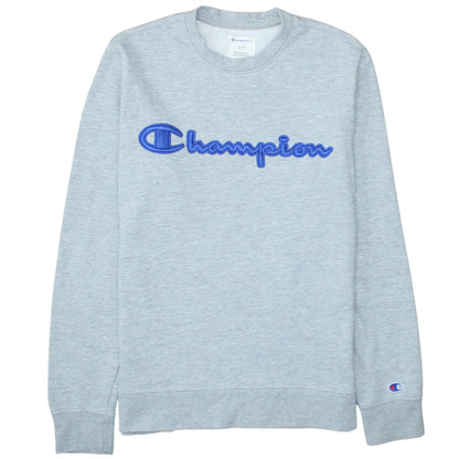 Champion Mens Grey Regular Fit Logo Pullover Sweatshirt Size S