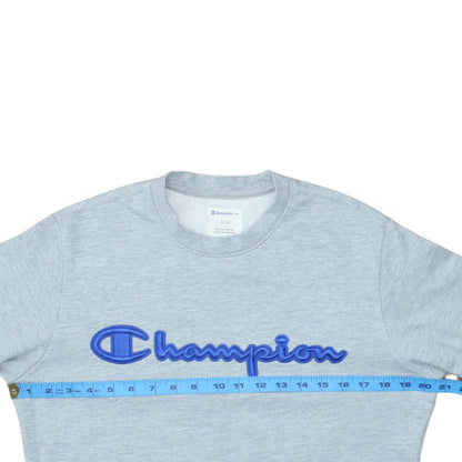 Champion Mens Grey Regular Fit Logo Pullover Sweatshirt Size S