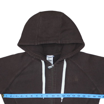 The North Face Womens Brown Full Zip Hoodie Size L Cotton Blend