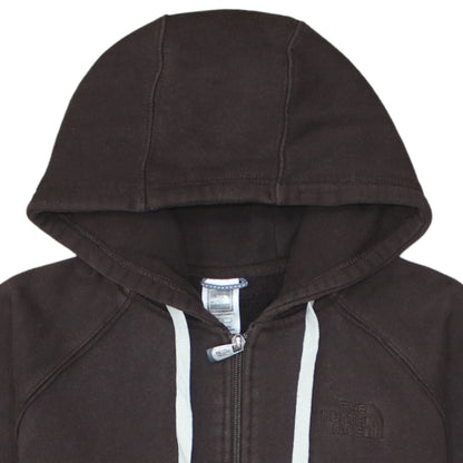 The North Face Womens Brown Full Zip Hoodie Size L Cotton Blend