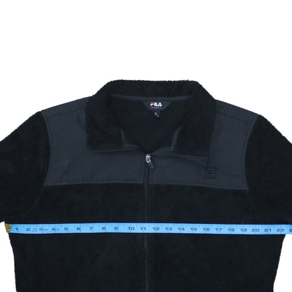 Fila Women Black Fleece Full Zip Jacket XL Sports Casual