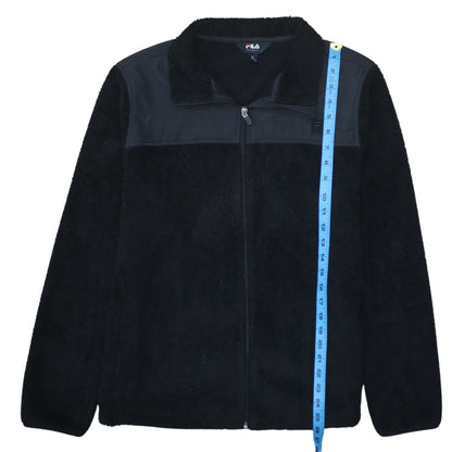 Fila Women Black Fleece Full Zip Jacket XL Sports Casual