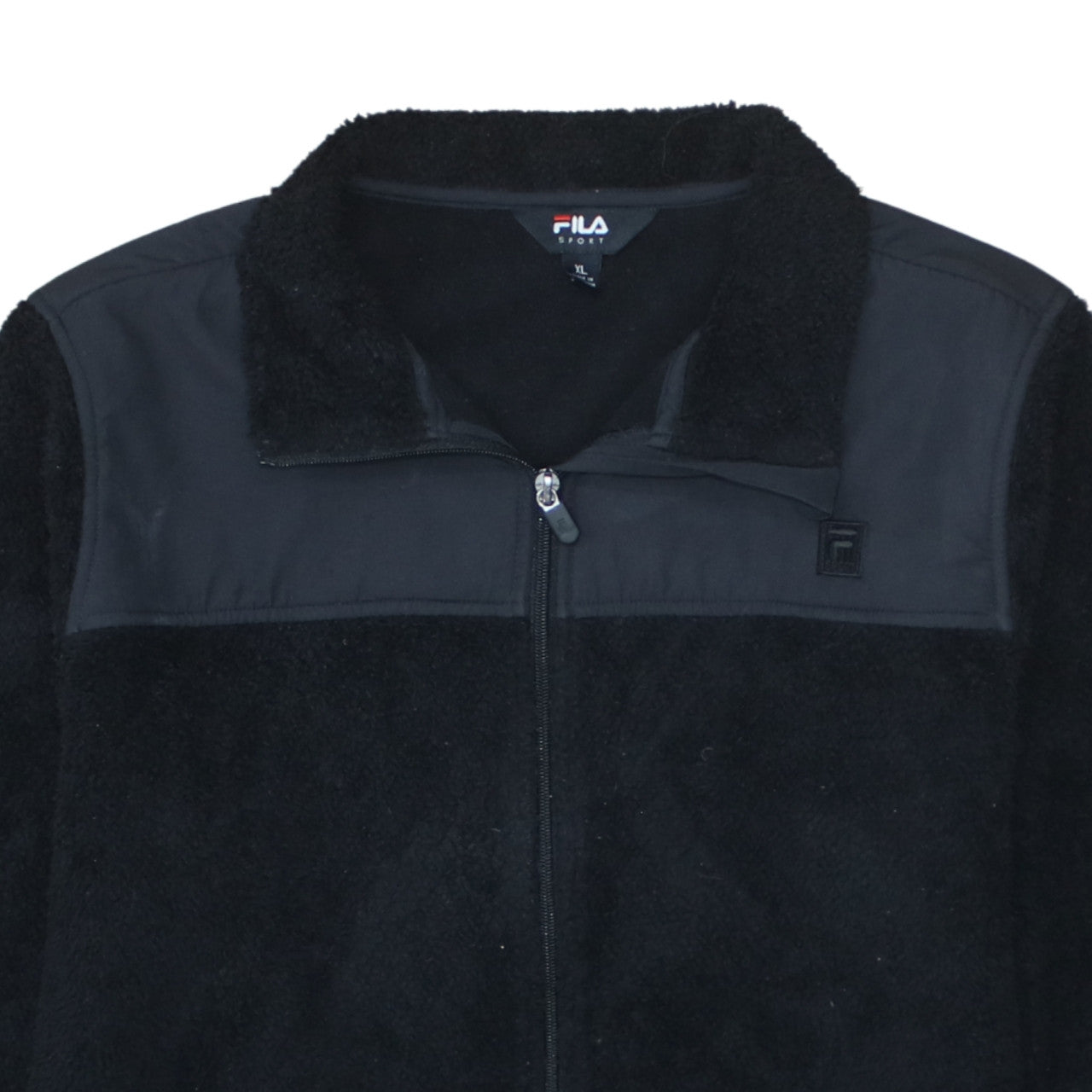 Fila Women Black Fleece Full Zip Jacket XL Sports Casual