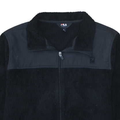 Fila Women Black Fleece Full Zip Jacket XL Sports Casual
