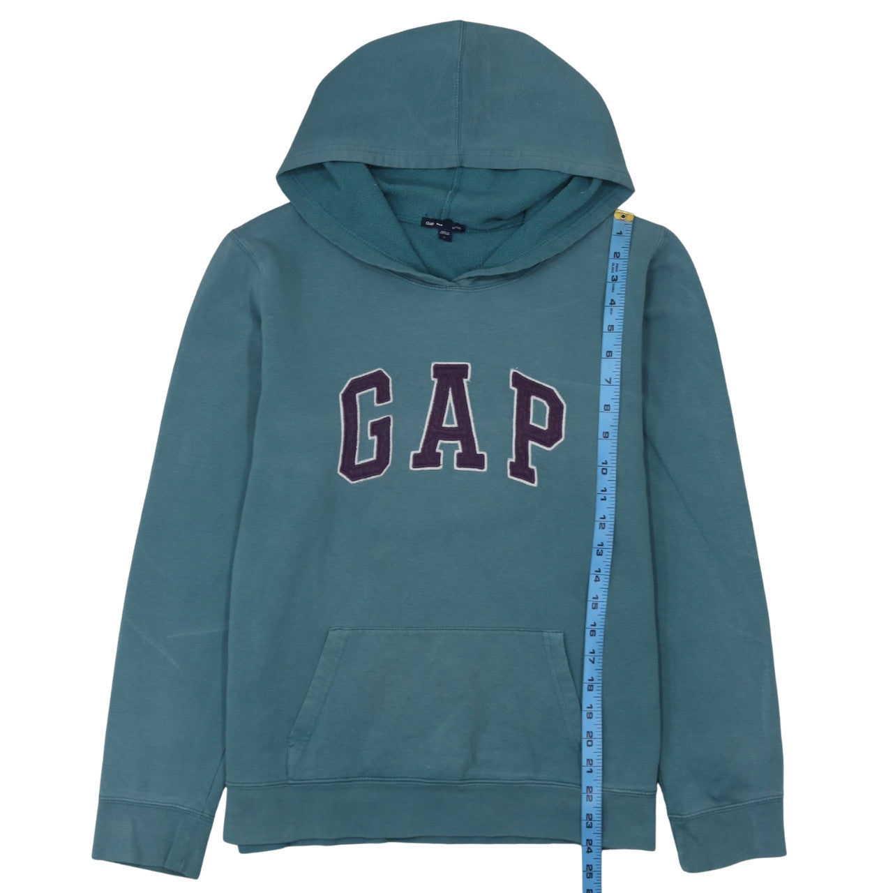 GAP Women Teal Blue Pullover Hoodie Logo Design Size M