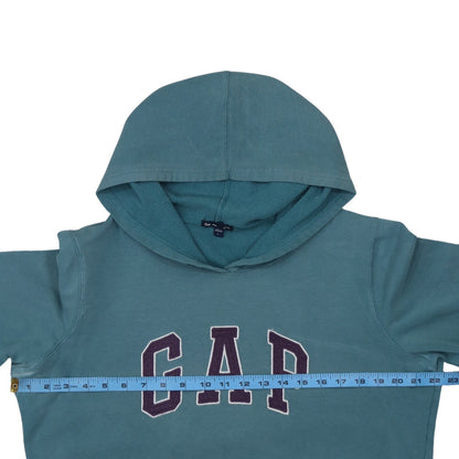GAP Women Teal Blue Pullover Hoodie Logo Design Size M