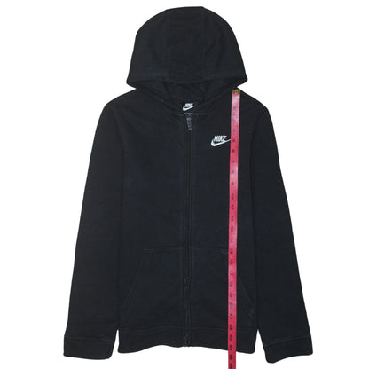 Nike Boys Black Full Zip Hoodie XL 158-170cm Sweatshirt Lined Hooded