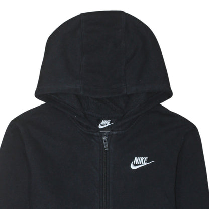 Nike Boys Black Full Zip Hoodie XL 158-170cm Sweatshirt Lined Hooded