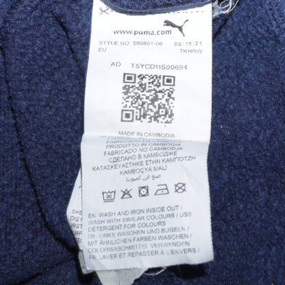 Puma Men's Blue Pullover Hoodie L Sports Fleece Sweatshirt