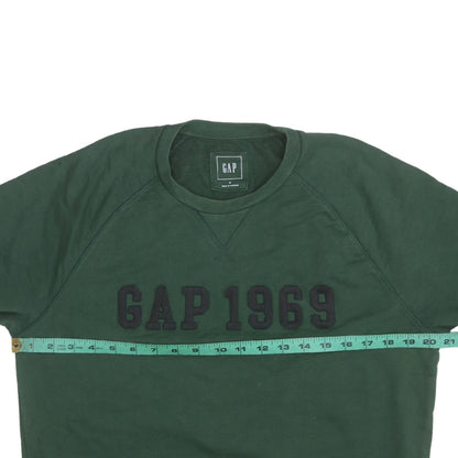 GAP Women Green Small Pullover Sweatshirt Crew Neck Cotton Casual