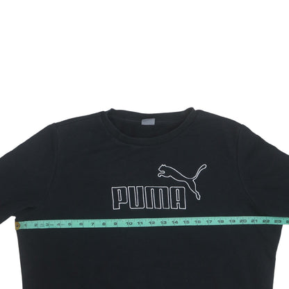 Puma Womens Black XL Pullover Sweatshirt Crew Neck Logo Print