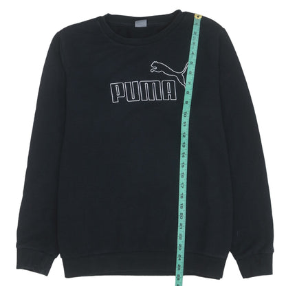 Puma Womens Black XL Pullover Sweatshirt Crew Neck Logo Print
