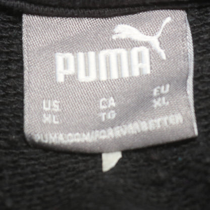 Puma Womens Black XL Pullover Sweatshirt Crew Neck Logo Print