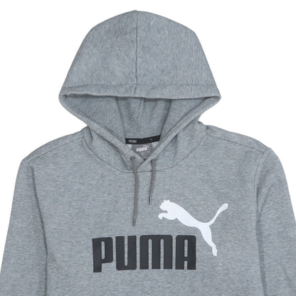 Puma Men's Grey Small Pullover Hoodie Sweatshirt Logo Sportswear