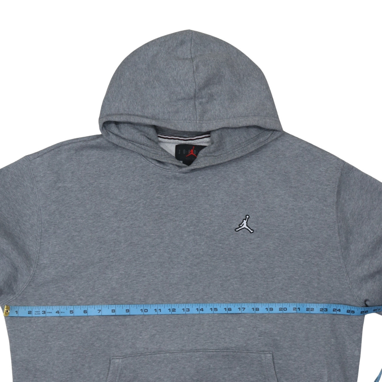 Jordan Men's Grey XL Pullover Hoodie Embroidered Logo Fleece Sweatshirt