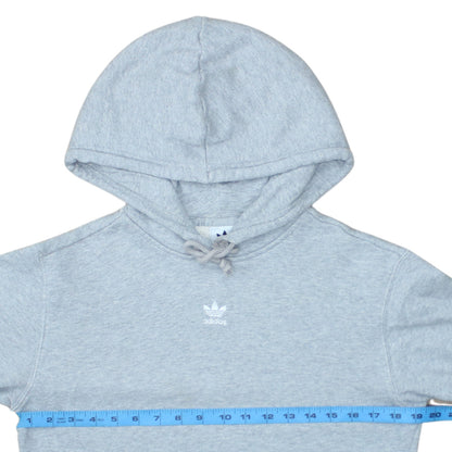 Adidas Women Grey Pullover Hoodie Size 8 Logo Hooded Sweatshirt