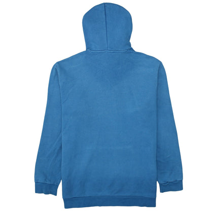 Adidas Mens Blue Pullover Hoodie L Logo Fleece Sweatshirt