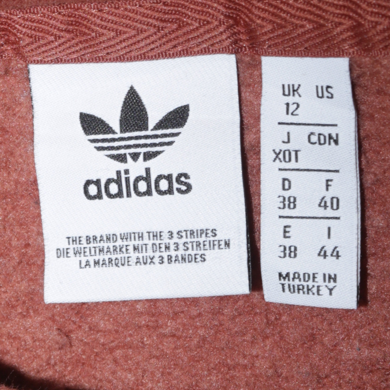 Adidas Womens Brown Pullover Hoodie UK 12 Relaxed Fit Cotton Blend