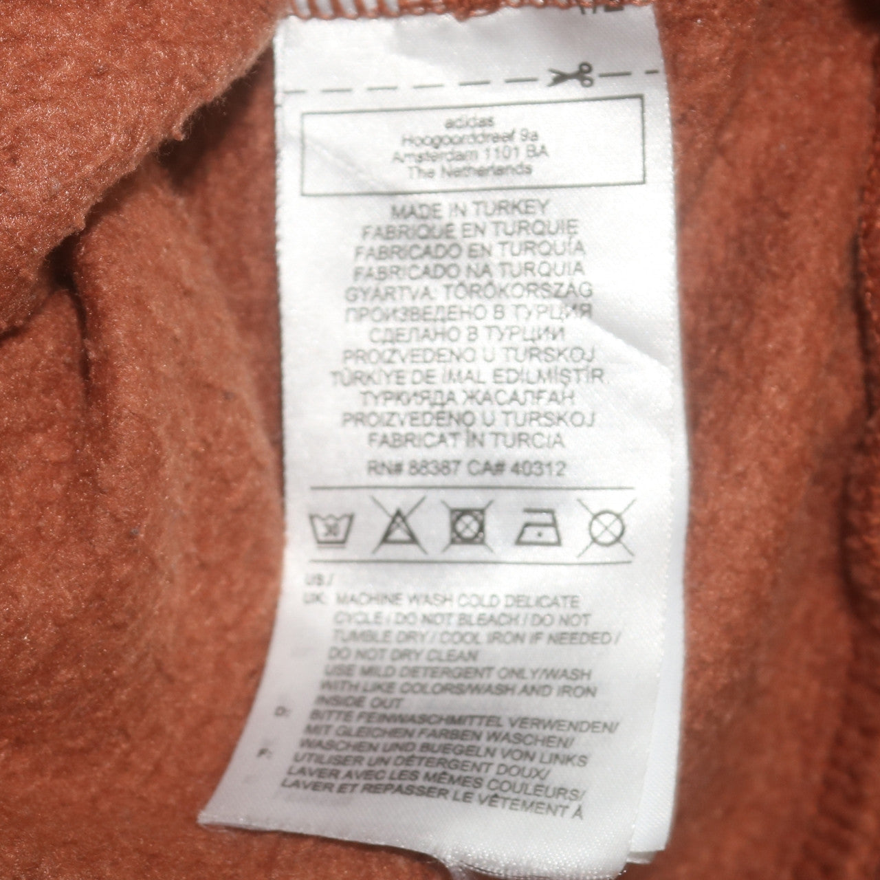 Adidas Womens Brown Pullover Hoodie UK 12 Relaxed Fit Cotton Blend
