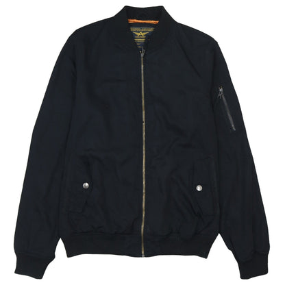 Alcott Men's Black XL Bomber Jacket Cotton Blend Casual Zip Up