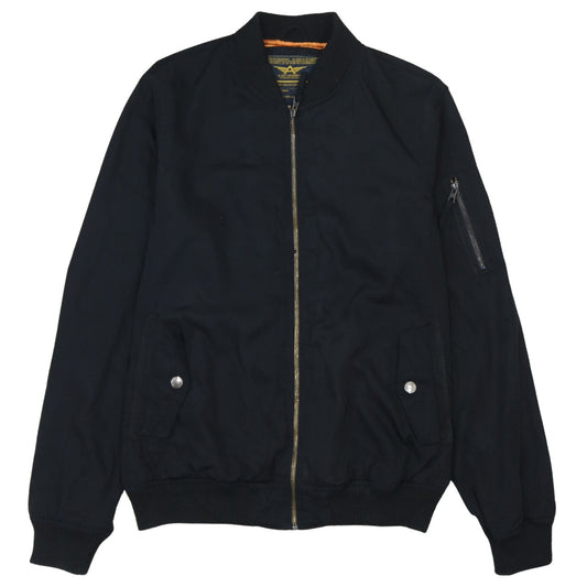 Alcott Men's Black XL Bomber Jacket Cotton Blend Casual Zip Up