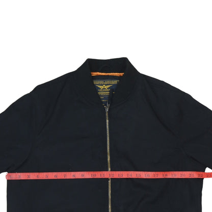 Alcott Men's Black XL Bomber Jacket Cotton Blend Casual Zip Up