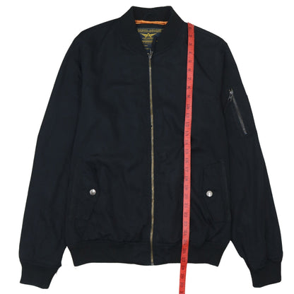 Alcott Men's Black XL Bomber Jacket Cotton Blend Casual Zip Up