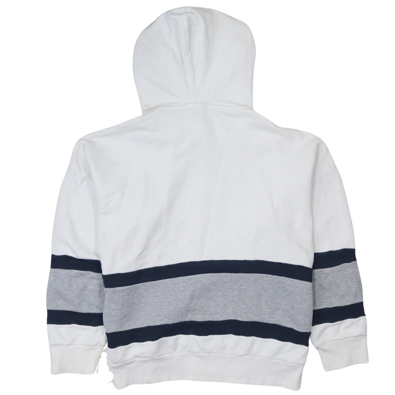 Adidas Womens White Grey Navy Hoodie Size 16 Pullover Cotton