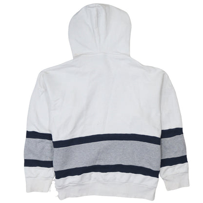 Adidas Womens White Grey Navy Hoodie Size 16 Pullover Cotton